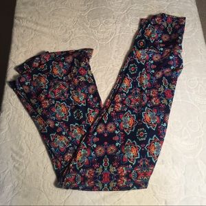 Lularoe Maxi, bright floral on navy, NWOT, medium